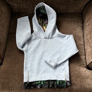 Appaman Light Blie Hoodie with shimmer lining sz 6